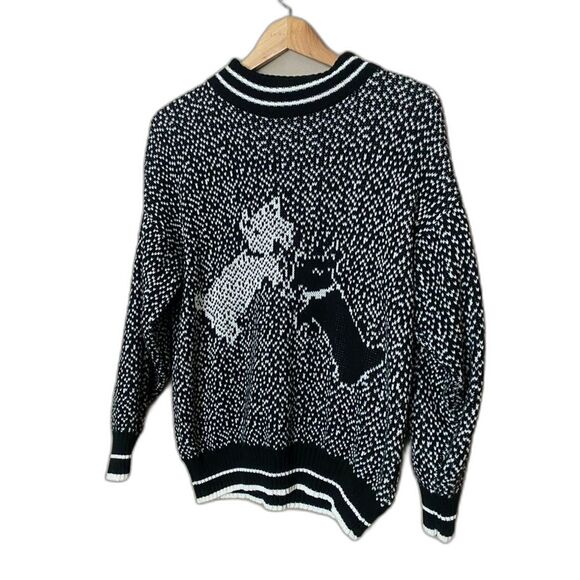 ACOCADO 80s vintage Scotty Dog sweater acrylic pullover Scottish terrier M EUC - Picture 1 of 11